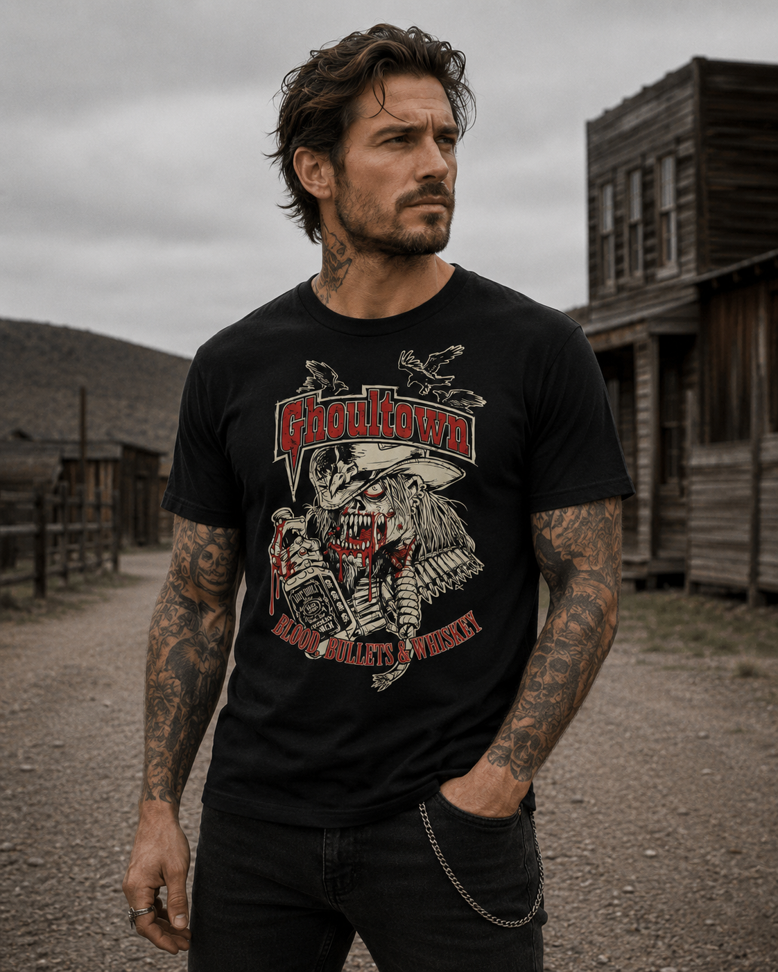 Ghoultown Blood Bullets and Whiskey Shirt