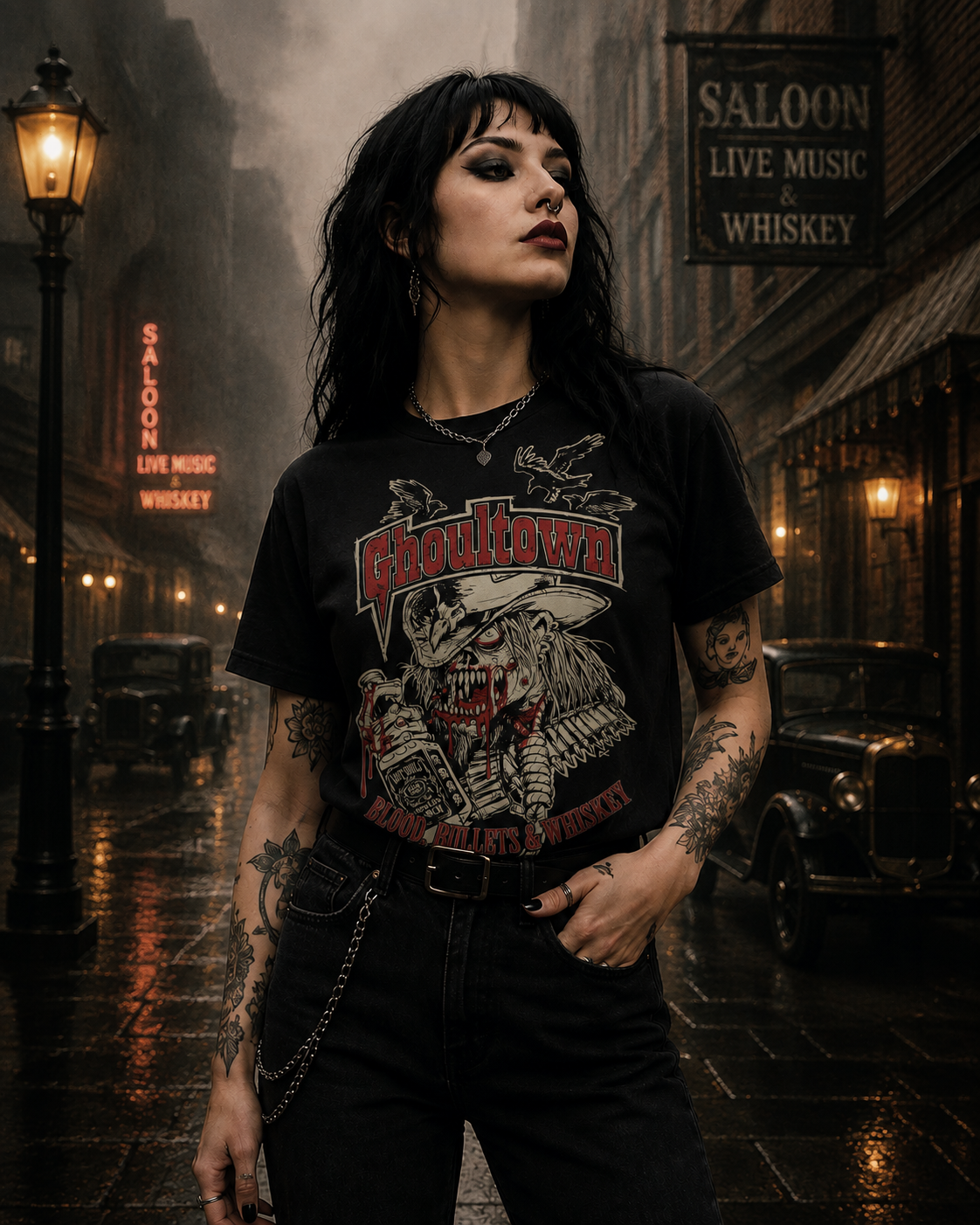Ghoultown Blood Bullets and Whiskey Shirt